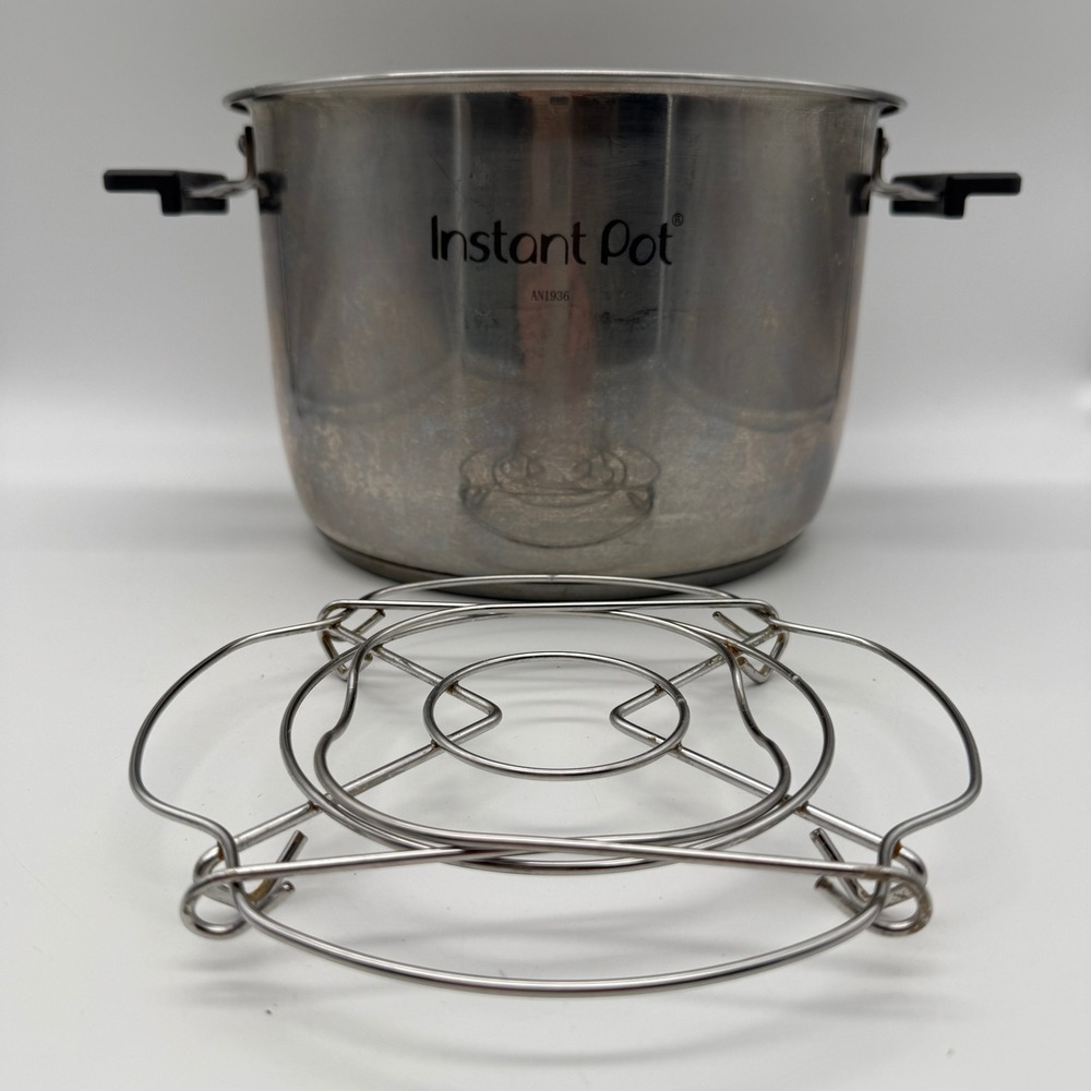 Instant Pot Inner Cooking Pot 6 Qt Stainless Handles Trivet AN1936 OEM